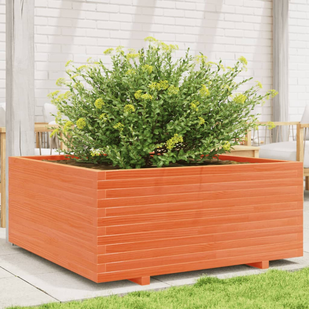 Vidaxl Garden Planter Wax Brown 110X110x49.5 Cm Solid Wood Pine