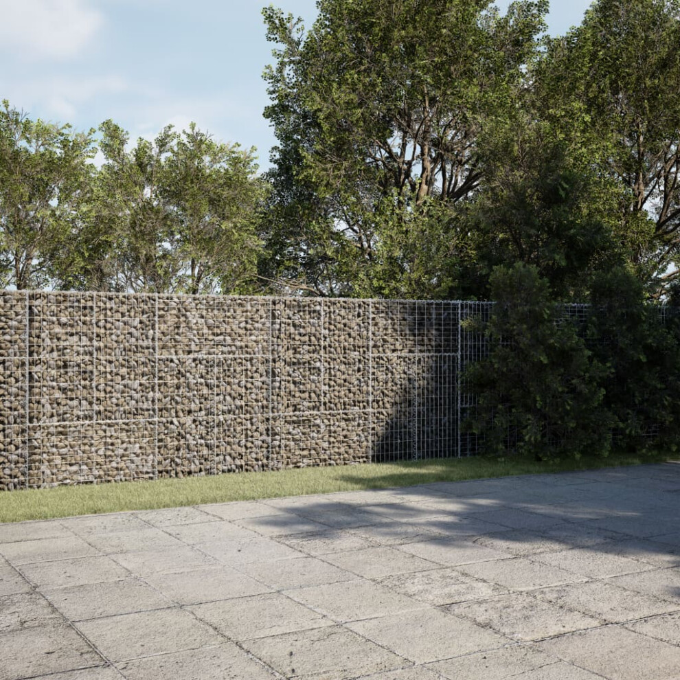 vidaXL Gabion Basket with Cover Gabion Raised Bed Gabion Cage Galvanised Iron