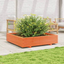 vidaXL Garden Planter Outdoor Flower Pot Planter Pot Wax Brown Solid Wood Pine