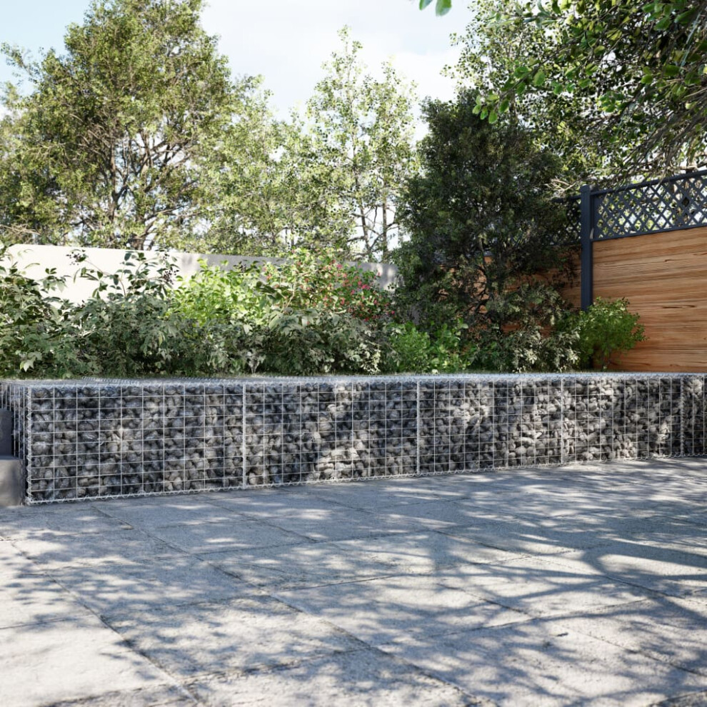 vidaXL Gabion Basket with Cover 600x100x50 cm Galvanised Iron