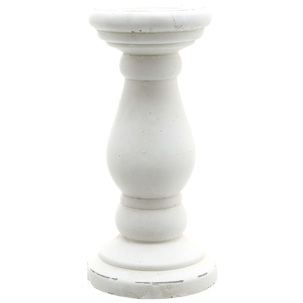 Hill Interiors White Matt Ceramic Candle Holder