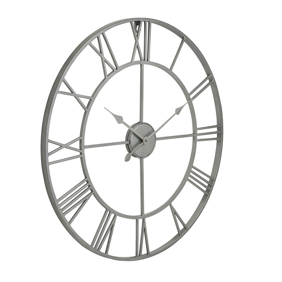 Hill Interiors Silver Skeleton Wall Clock