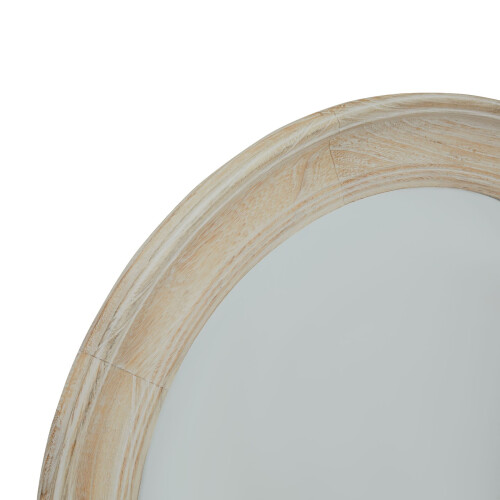 Washed Wood Round Framed Mirror 1