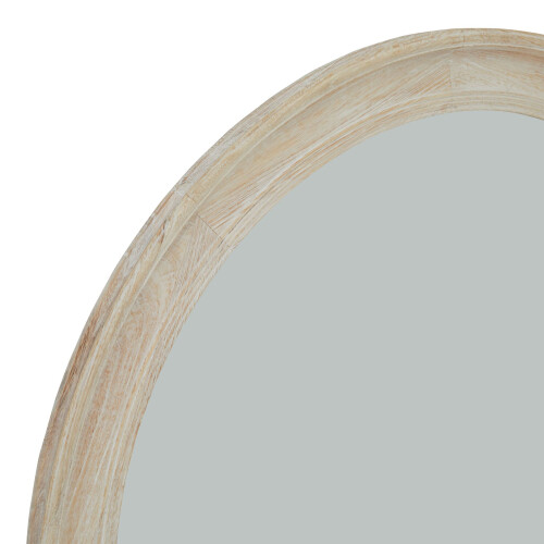 Washed Wood Round Framed Large Mirror 1