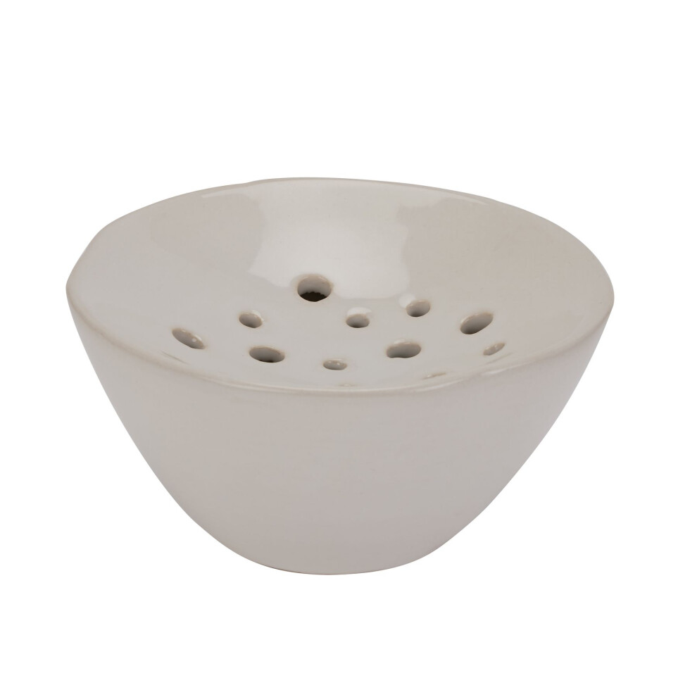 Hill Interiors White Off Ceramic Flower Frog