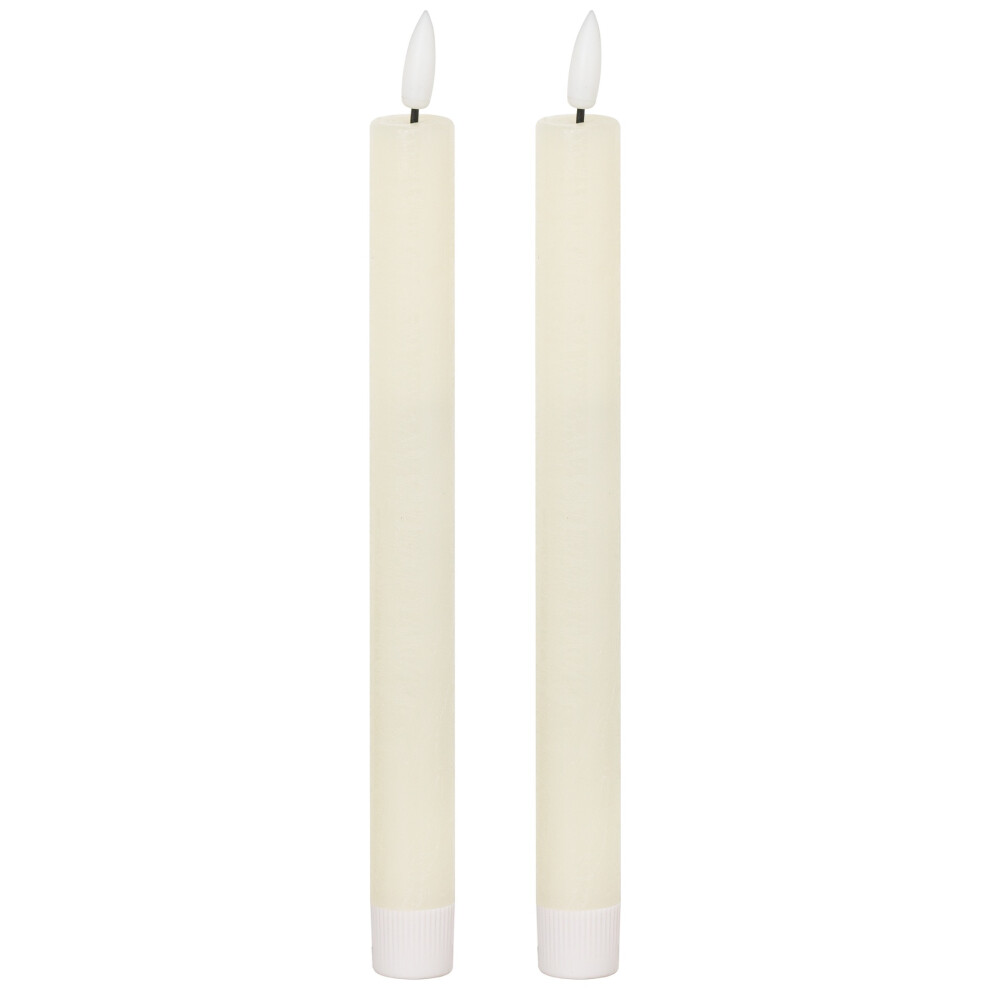Hill Interiors Ivory Luxe Collection Natural Glow S/ 2 Led Dinner Candles