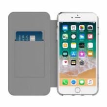 Incipio iPhone 8 Plus & 7 Plus Wallet Card Flip Folio Case Cover - Black/Clear