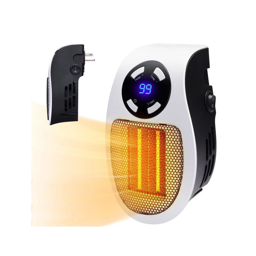 (Standard, UK) 500W Digital Timer Mini Wall Plug-in Heater