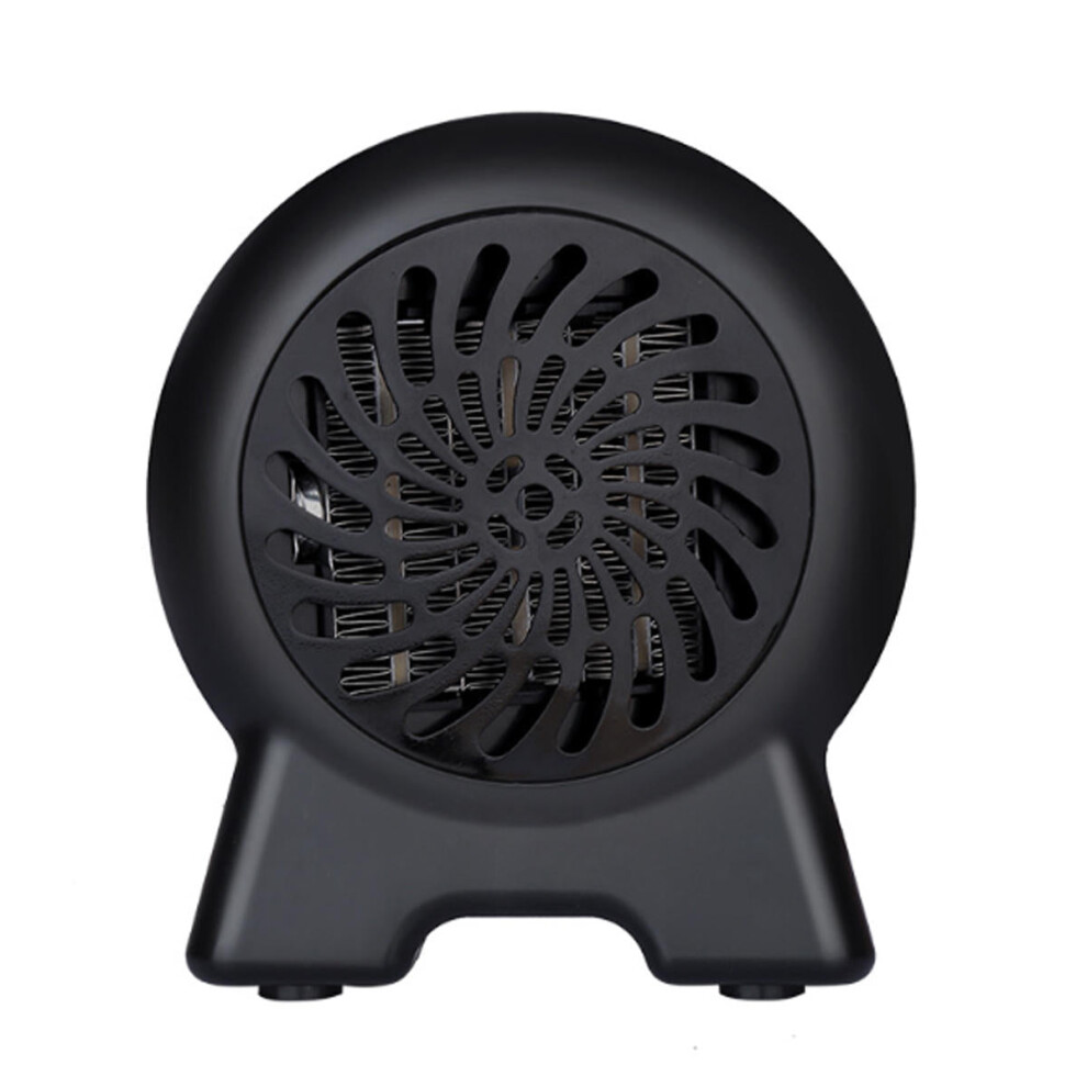 (Black) 500W Portable Mini Electric Space Heater Wall-Outlet Fan Warmer