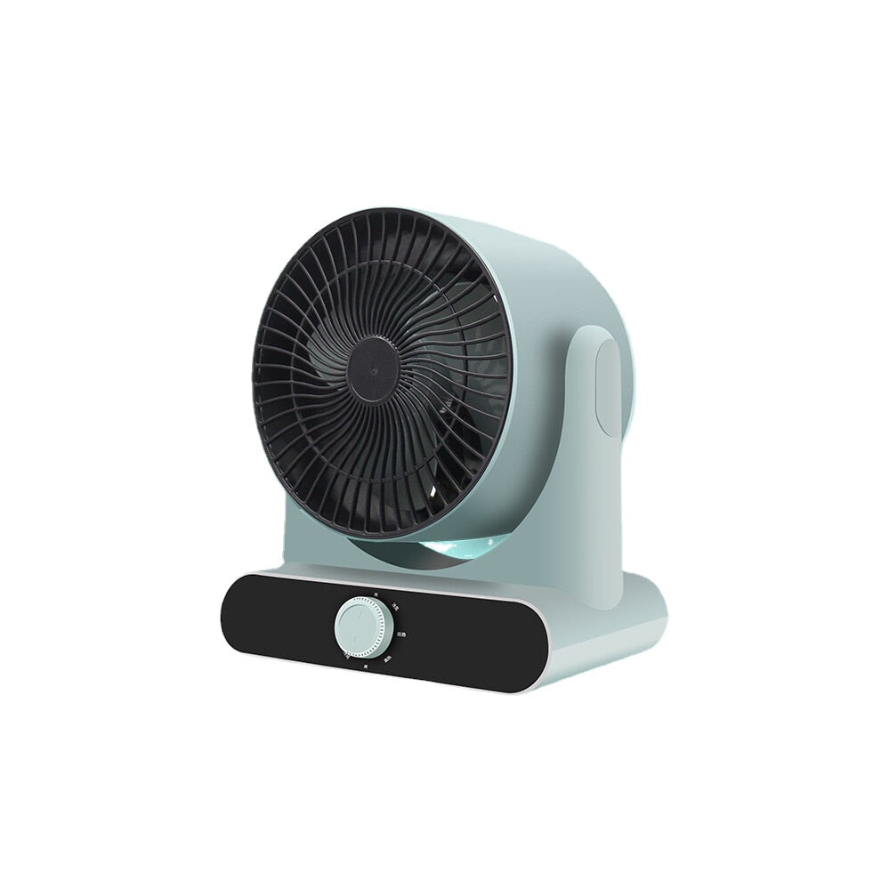 (Blue, EU) Portable Electric Heater Mini Fan - Silent Fast Heating for Home & Office Spaces