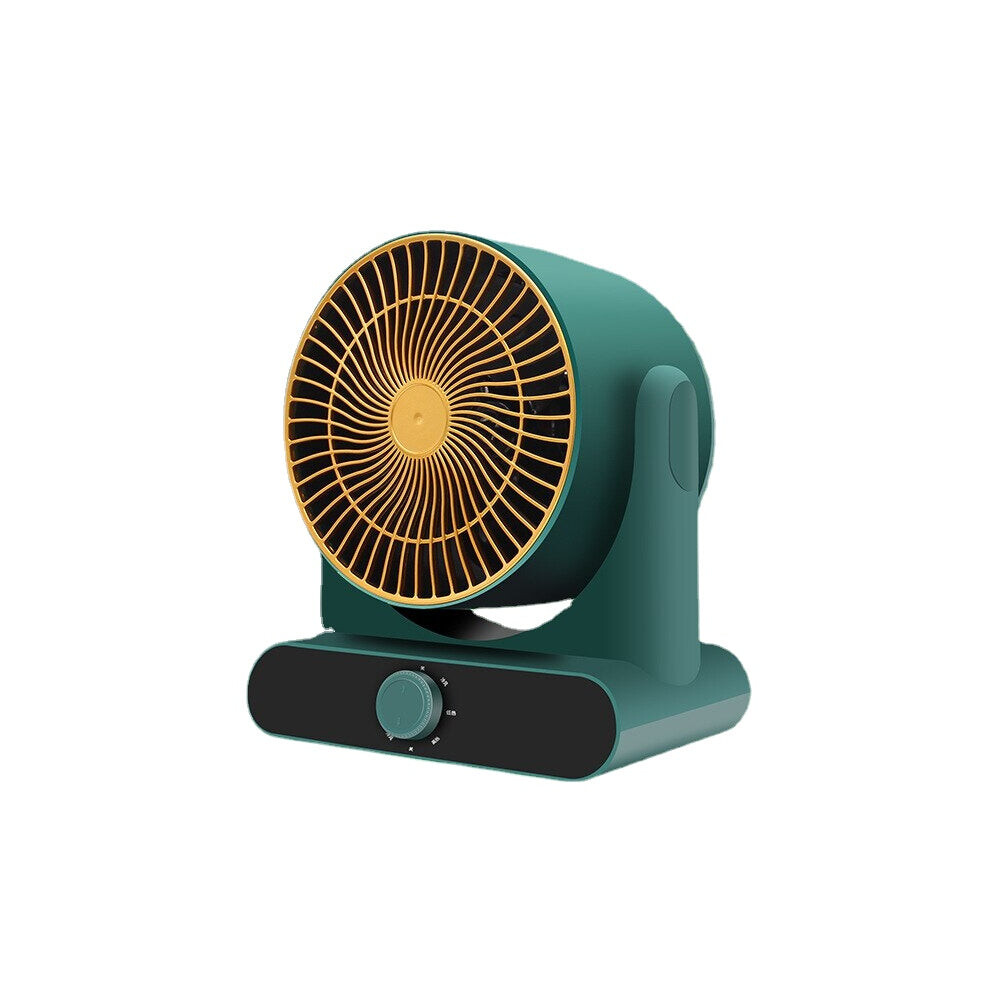 (Green, EU) Portable Electric Heater Mini Fan - Silent Fast Heating for Home & Office Spaces