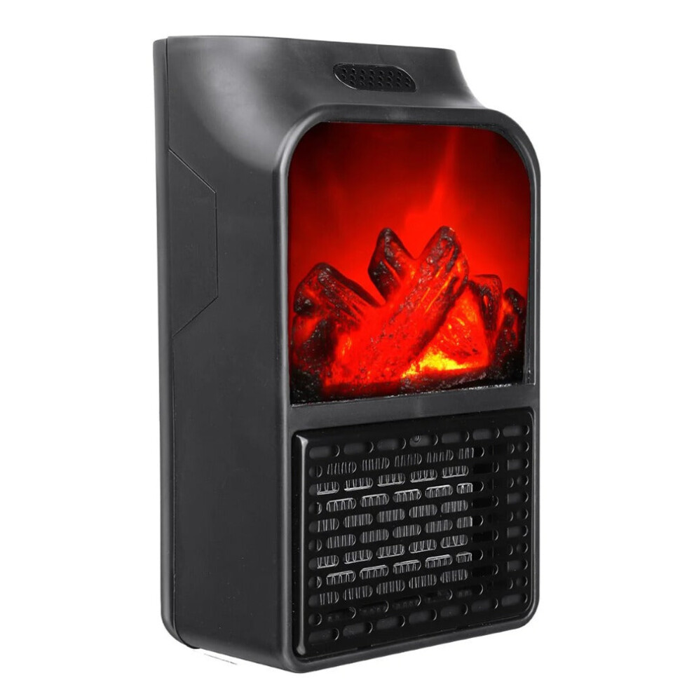 (UK Plug) 3D Flame 500W Wall-Mount Electric Fireplace Heater with Remote Control