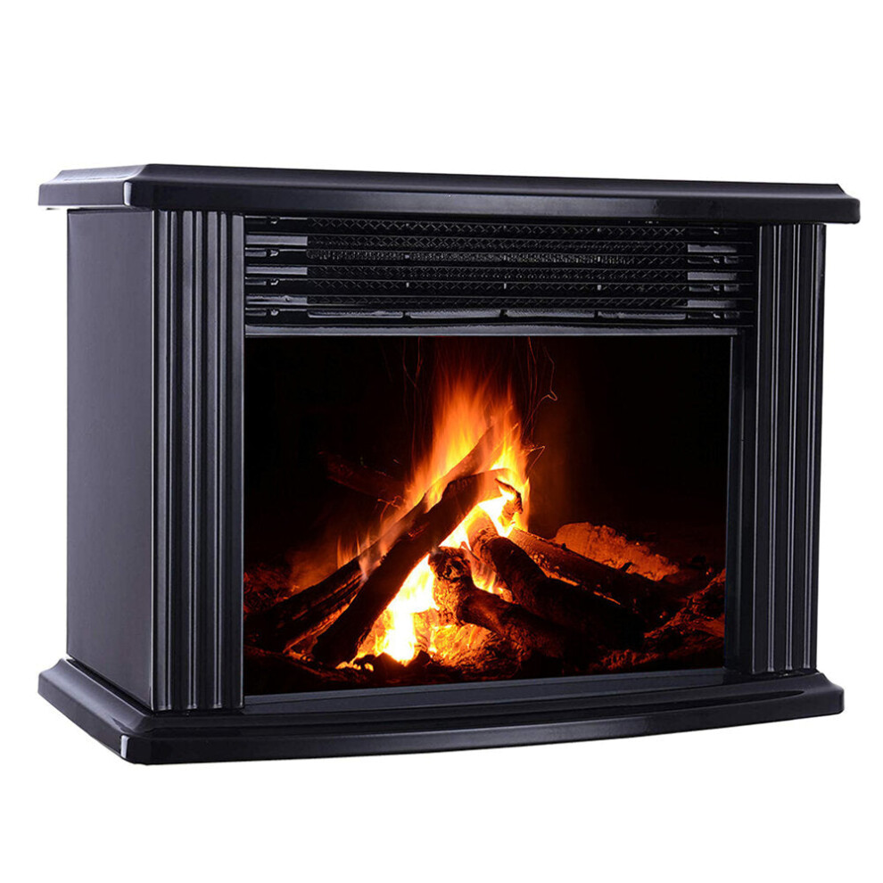 1000W Portable Electric Fireplace Heater - Desktop Flame Stove Air Warmer for Living Room/Bedroom