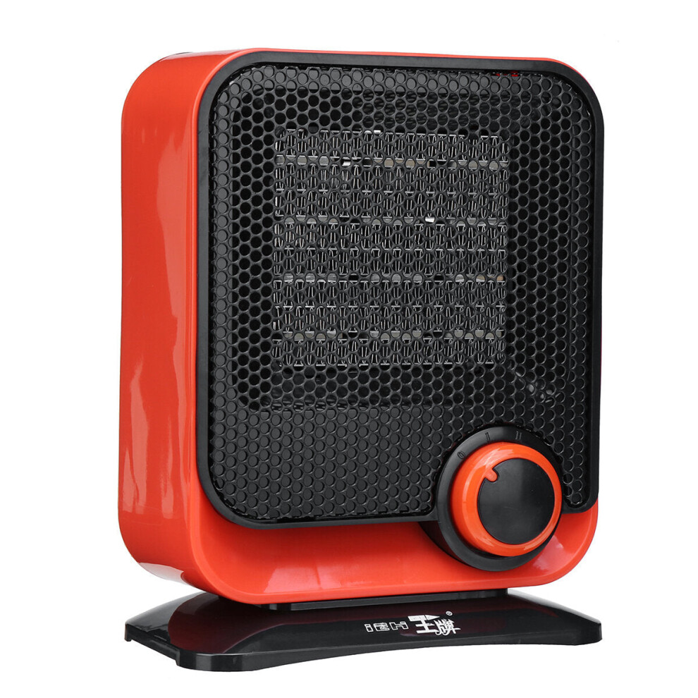 (Orange) 220V 1500W Low-Noise Electric Fan Heater with Adjustable Temperature