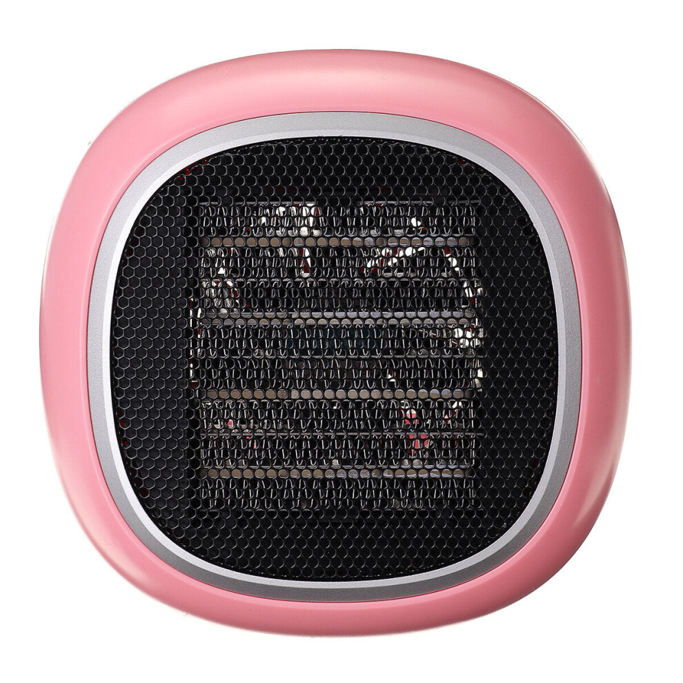 (Pink) Compact Wall-Mounted Electric Space Heater Fan - 2 Gear PTC Ceramic Warmer for Home & Office