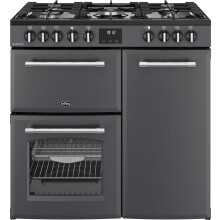 Belling Farmhouse 90DF 90cm Dual Fuel Range Cooker with 3 Ovens & 5 Burners - Anthracite, A/A Energy Rated