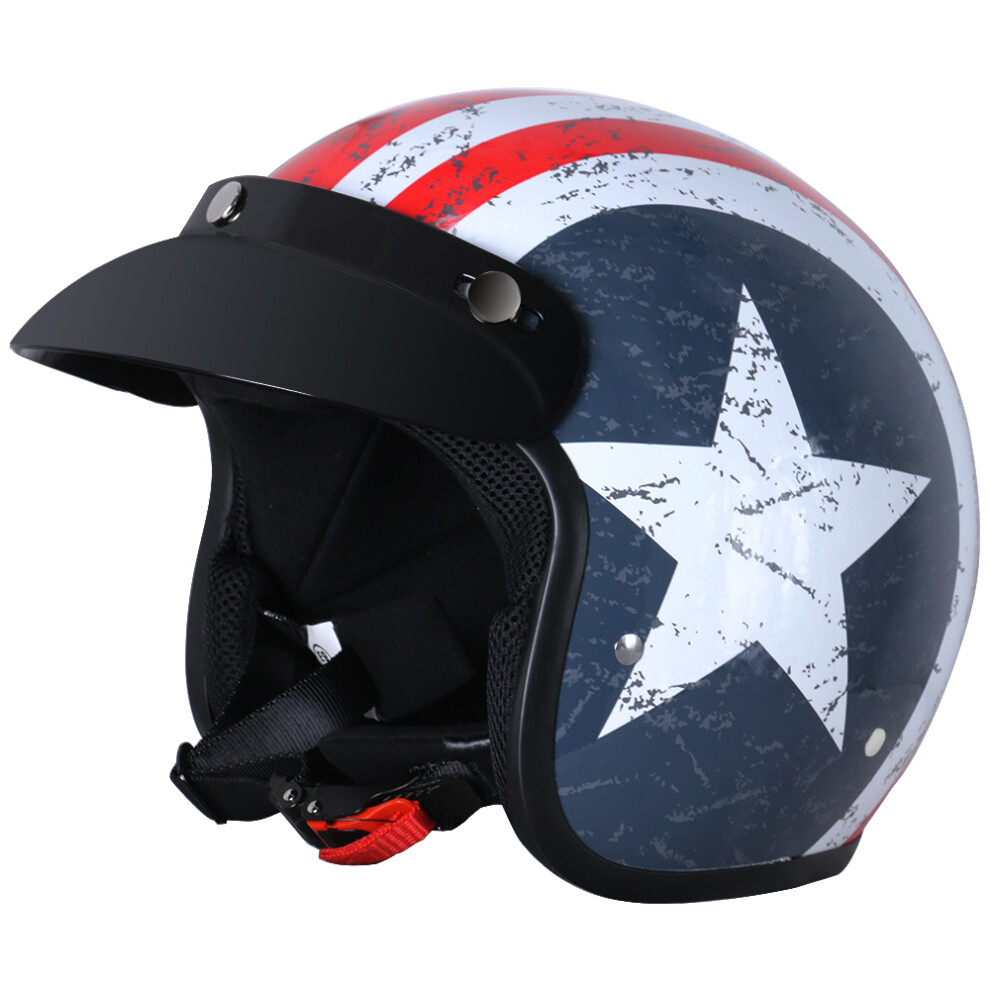 (USA, XL) ZORAX 604 Open Face Motorbike Motorcycle Helmet Scooter Mod Retro Helmet-image-OPC-PFV7P7F-NEW