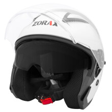 (White, L) ZORAX Tula Open Face DVS Motorbike Motorcycle Helmet Inner Visor