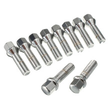 10 piezas de pernos de rueda de acero M14 1. 5 40 mm para vehículo Audi A3 A4 S3 A6 VW Golf Seat 19 mm hex