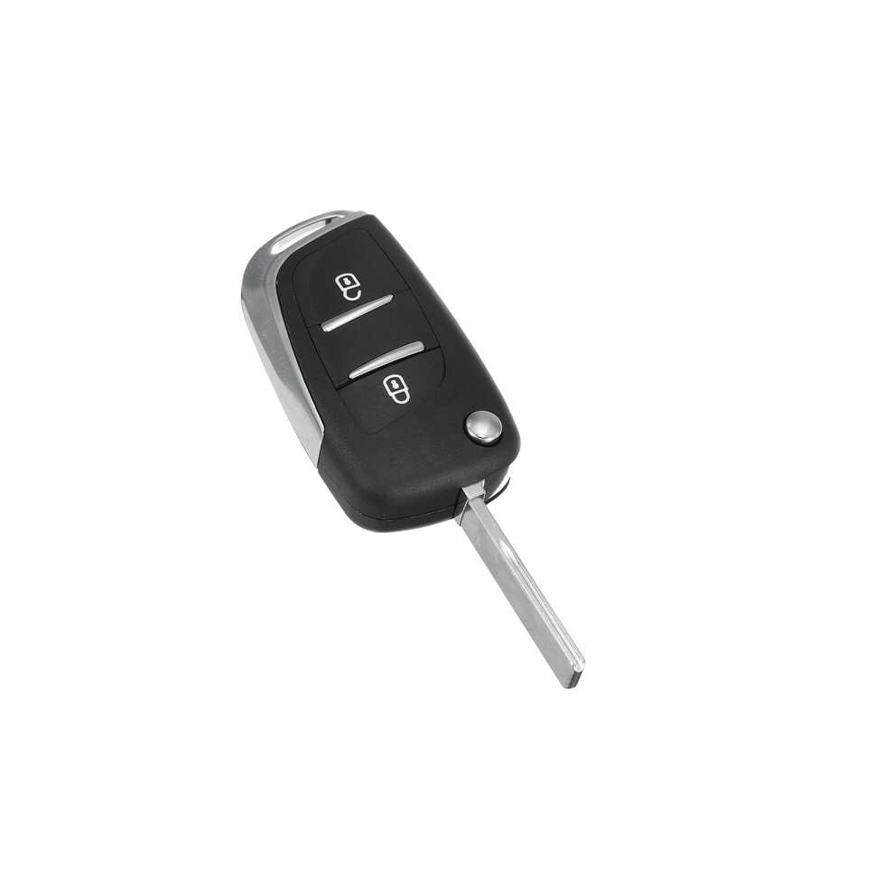 2 Btn Car Key Case Fob Fold Remote Uncut Blade For Peugeot 107 207 307 308 407 712145662127