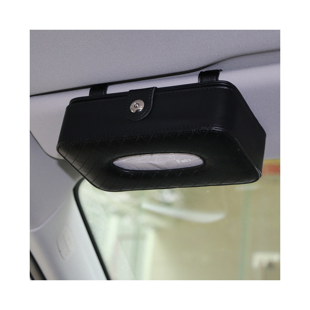 Pu Leren Auto Zonnevisier Hangende Handdoekdoos Tissuebox Papieren Servethouder-image