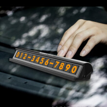 Targa per parcheggio temporaneo con numero di telefono nascosta in argento nero fluorescente