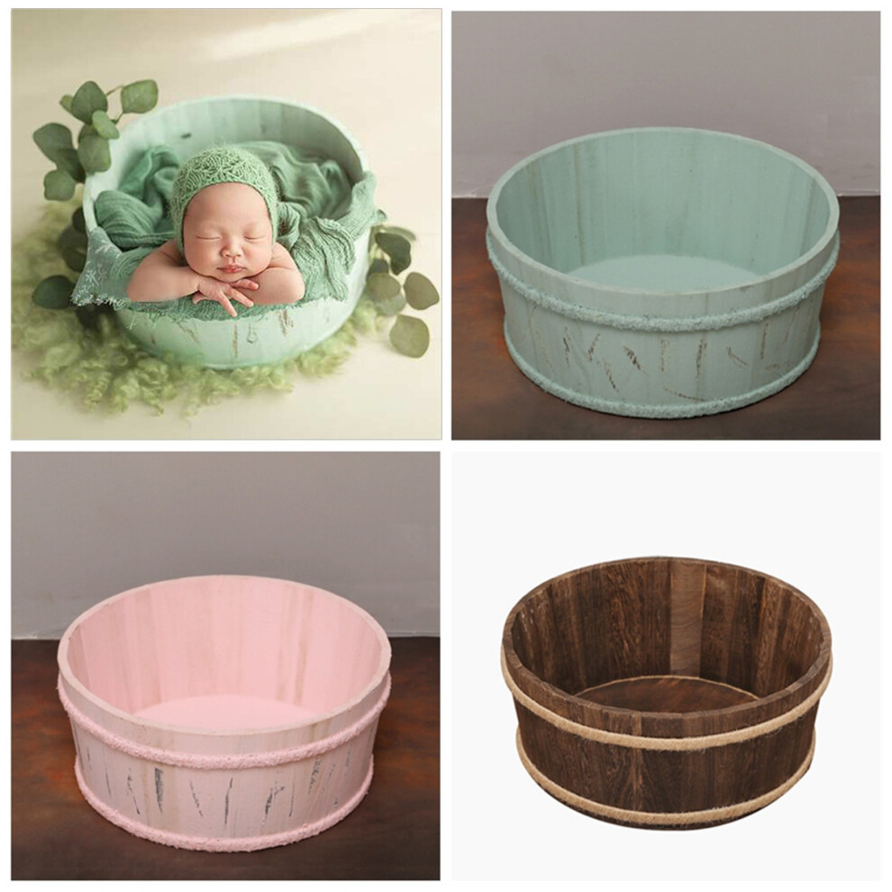 Newborn Wooden Photography Props Round Basket Posing Studio Baby Photography Prop Posting Accesoriess 6900056845317