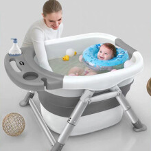 Portable Baby Children Shower Bathtub Bucket Folding Tub Swimming Barrel Baby Recliner Home Bath Tub for Kids Care