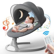 Kimbosmart Sedia Altalena per Bambini, Altalena Elettrica Multifunzionale con Musica e AttivitÃ  Rocker