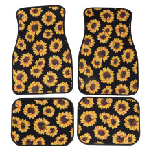 Universal Sunflowers Printed Car Auto Floor Mats Floor Liner Front Rear Carpet