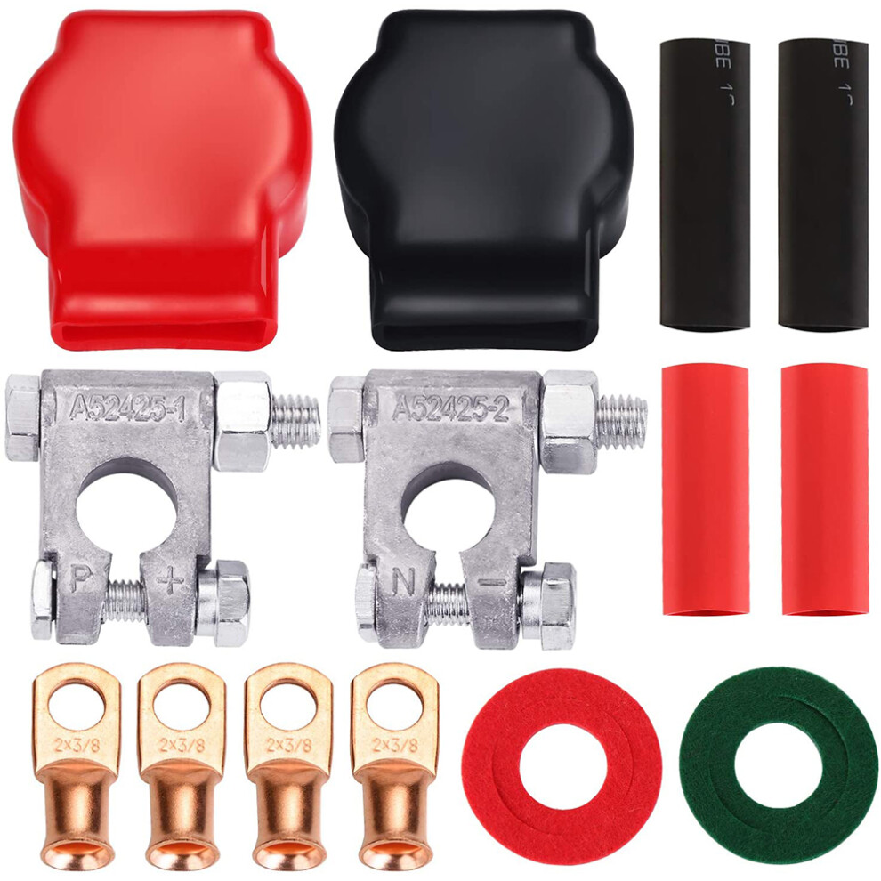Military Spec Battery Terminal Top Post Kit With 4 Lugs And Heatshrink For Marine Car Boat Rv And Vehicles 6906143298943