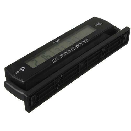 Reloj de coche con pantalla de voltaje temperatura termómetro y alarma 2