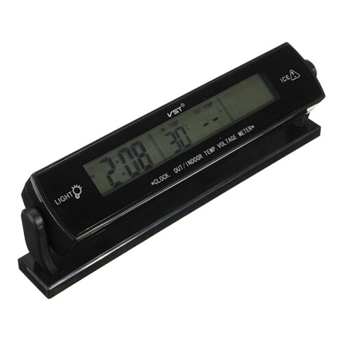 Reloj de coche con pantalla de voltaje temperatura termómetro y alarma