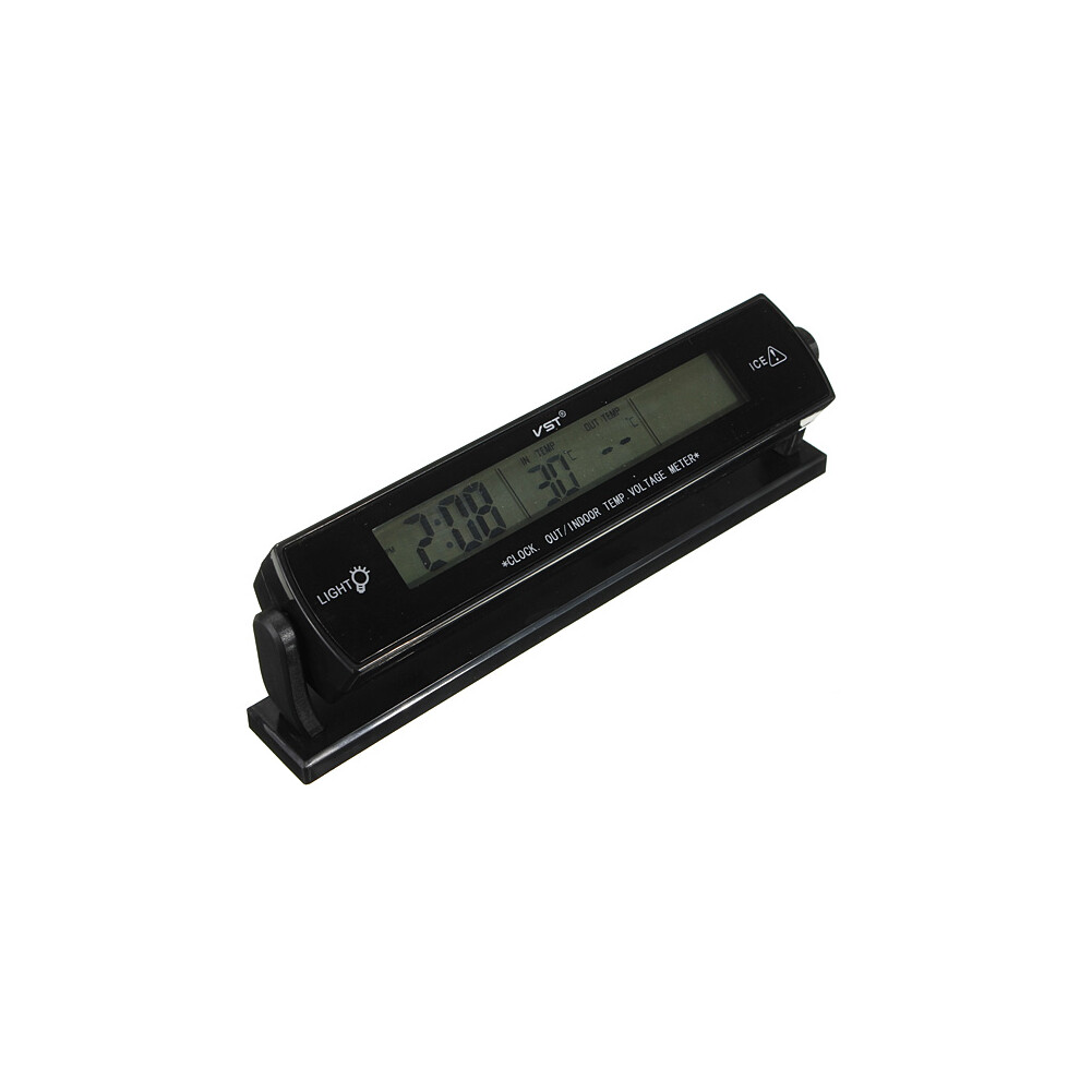 12V Car Clock Display Voltage Temperature Thermometer Alarm Monitor 190268173889