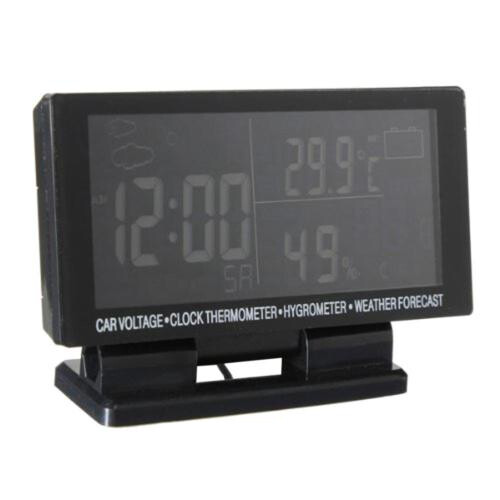 EC60 Display LED de 4. 5 polegadas Termómetro de Carro 12V/24V + Voltímetro + Higrómetro + Previsão do Tempo + Relógio 1
