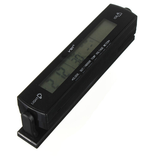 Reloj de coche con pantalla de voltaje temperatura termómetro y alarma 1