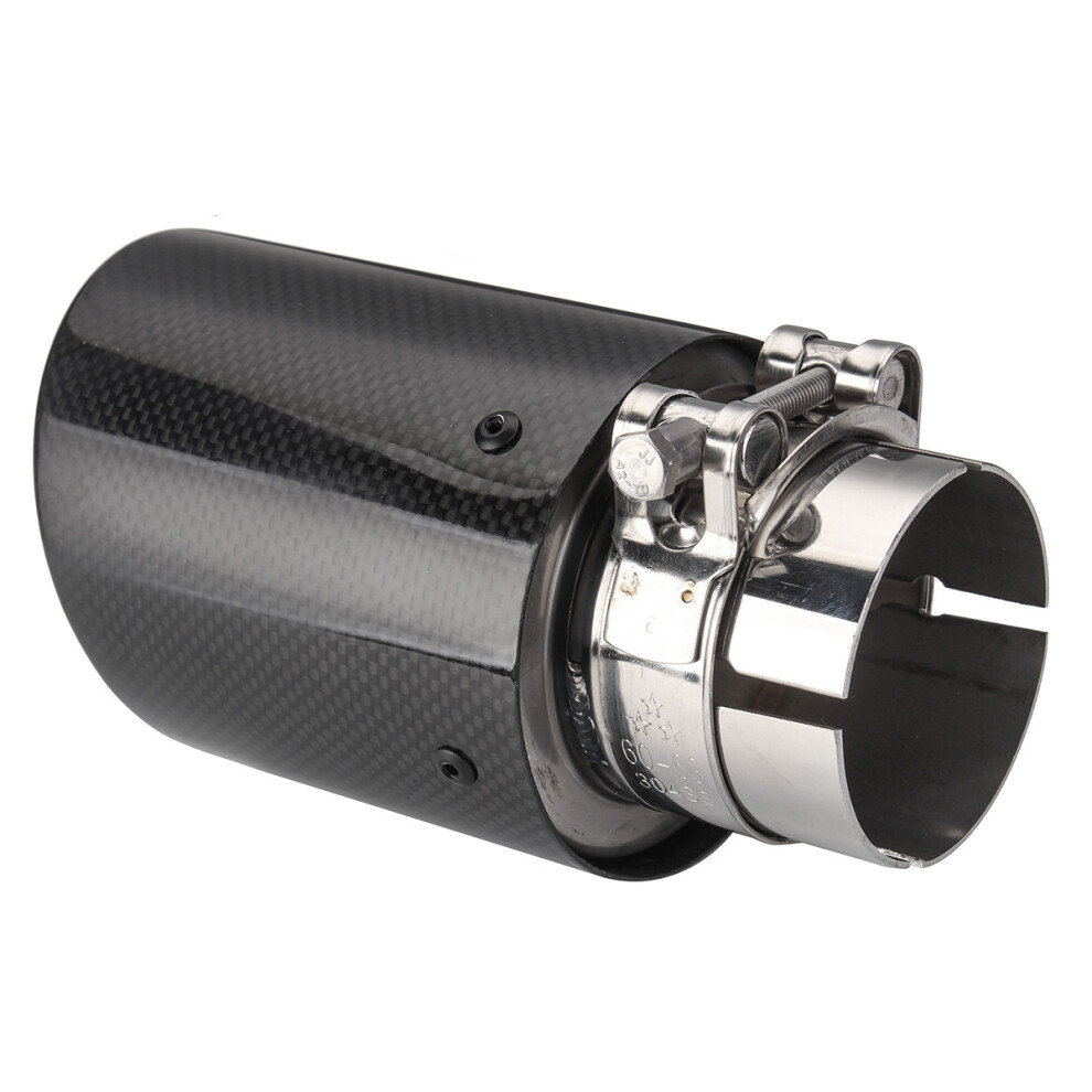 2Inch Exhaust Tip Pipe Out Muffler Tip Universal Glossy Carbon Fiber 63Mm-89Mm 304692435868