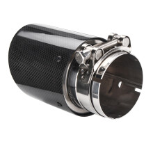 Auto-Auspuff-Endrohr Glänzend Schwarz Kohlefaser Endrohr Schalldämpfer Universal 80 mm 101 mm