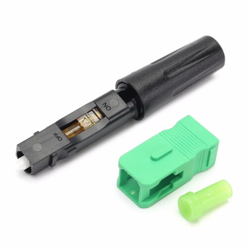 10pcs Green Ftth Embedded Quick Connector SC/APC Covered Wire Fiber Optic Connector APC 2