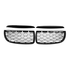 Neue 1 Paar Front-Nierengrill Gitter Diamant-Mesh obere Motorhaube Augenlider für BMW E90 E91