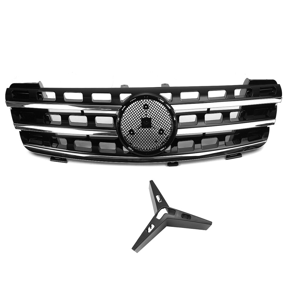 Nuova Griglia Anteriore Per Mercedes Ml Classe W164 2005-2008 3 Fin Frontale Nero Cromo-image