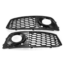 Neue RS4 Stil Glänzend Schwarze Frontstoßstangen Nebelscheinwerfergitter Grill Paar für Audi A4 B8 2009–2012
