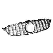 Neue GTR obere Kühlergrill grau für Mercedes Benz W205 AMG Look C200 C250 C300 C350 Silber 2015–2018