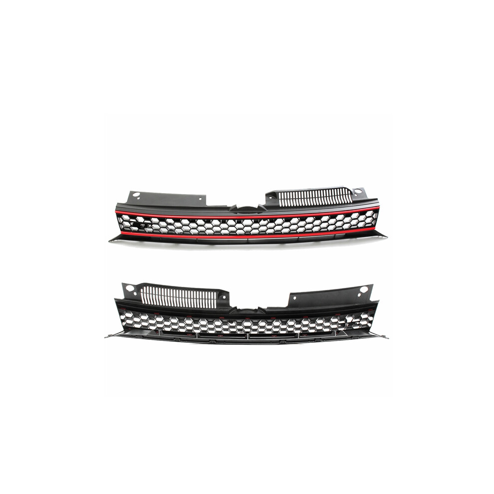 Nieuwe Voorbumper Hoofdmidden Gti Stijl Zwarte Of Rode Gaas Grille Voor Vw Golf 6 MK6 10-14-image