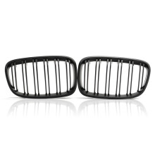 Neue Ein Paar Matt Schwarze Frontstoßstangen-Grill Doppelrippen für BMW F20 1er Serie 2010–2014