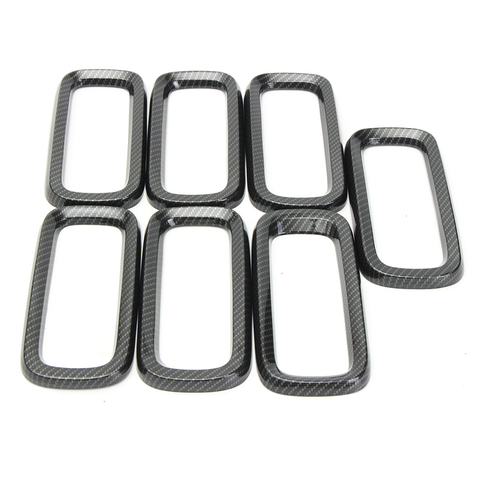 Nieuwe 7PC Carbon Fiber Stijl Voorste Grille Frame Trim Cover Voor Jeep Renegade 2015-2017-image