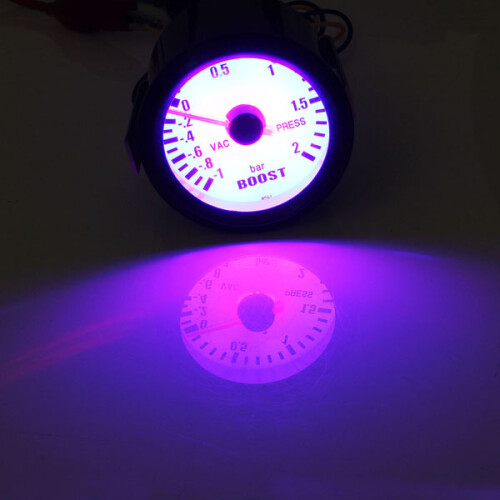 Manómetro de Vácuo Turbo Boost LED Universal para Carro de 52mm (2 Polegadas) Preto 2