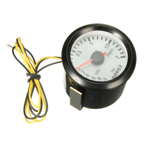 Manómetro de Vácuo Turbo Boost LED Universal para Carro de 52mm (2 Polegadas) Preto 1