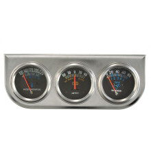 Car Auto Meter Trio Amperemeter Water Temp Olie Drukmeter Mechanisch Zilver