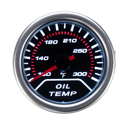 52mm 2 Polegadas Medidor de Temperatura de Água e Óleo com Lente Fumada LED Universal para Carro